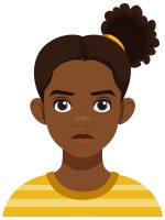 Illustration of a serious young girl